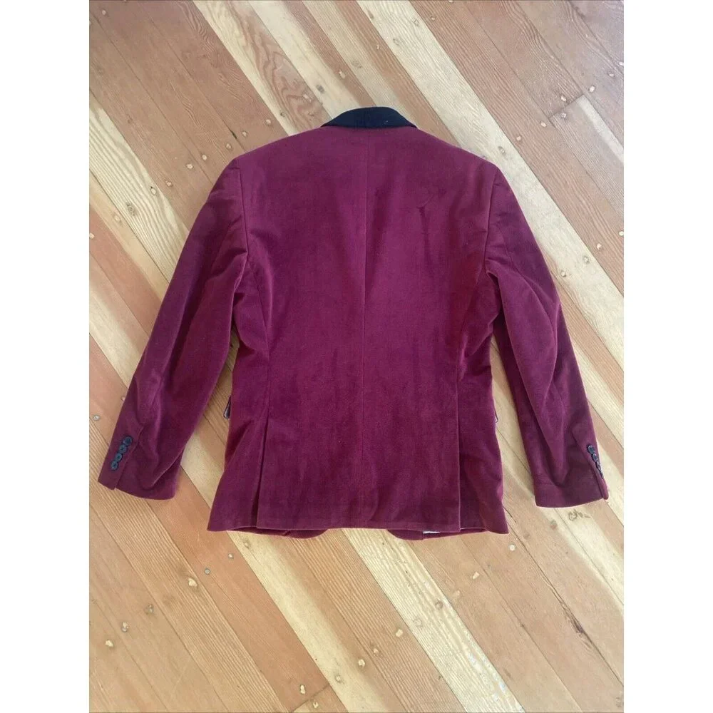 Bar III‎ Men’s Red Velvet Slim Fit Tuxedo Blazer 40S